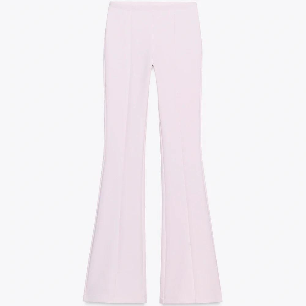 Zara Women's Cropped Flare Pants in lilac - Picture 1 of 4